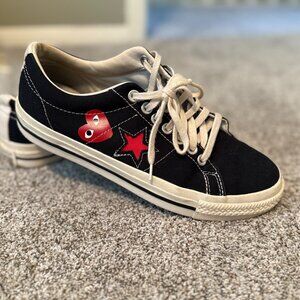 Converse x CDG PLAY  Black One Red Star + Heart | Women 10 / EU 42